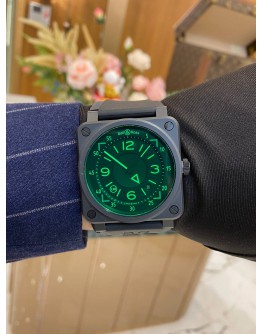 (LIKE NEW) 2021 BELL & ROSS BR03-92 HUD GREEN SAPPHIRE GREEN DIAL LIMITED EDITION TO 999 PIECES WORLDWIDE 42MM AUTOMATIC UNISEX WATCH -FULL SET-