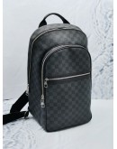 (LIKE NEW) LOUIS VUITTON MICHAEL BACKPACK IN BLACK DAMIER GRAPHITE CANVAS WITH DOUBLE ZIP