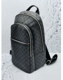 (LIKE NEW) LOUIS VUITTON MICHAEL BACKPACK IN BLACK DAMIER GRAPHITE CANVAS WITH DOUBLE ZIP