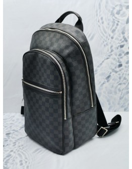 (LIKE NEW) LOUIS VUITTON MICHAEL BACKPACK IN BLACK DAMIER GRAPHITE CANVAS WITH DOUBLE ZIP