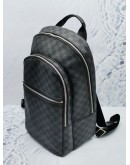 (LIKE NEW) LOUIS VUITTON MICHAEL BACKPACK IN BLACK DAMIER GRAPHITE CANVAS WITH DOUBLE ZIP