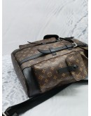 (LIKE NEW) LOUIS VUITTON CHRISTOPHER MM BROWN MONOGRAM MACASSAR CANVAS WITH BLACK LEATHER BACKPACK