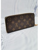 (LIKE NEW) LOUIS VUITTON CLEMENCE LONG WALLET IN BROWN MONOGRAM CANVAS WITH PUMPKIN YELLOW INNER LINING