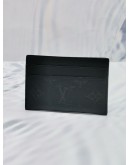 (BRAND NEW) LOUIS VUITTON DOUBLE CARD HOLDER IN BLACK MONOGRAM SHADOW CALF LEATHER -FULL SET-