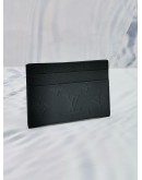 (BRAND NEW) LOUIS VUITTON DOUBLE CARD HOLDER IN BLACK MONOGRAM SHADOW CALF LEATHER -FULL SET-