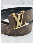 (BRAND NEW) LOUIS VUITTON REVERSIBLE BELT BROWN MONOGRAM CANVAS / LEATHER SIZE 80/32 -FULL SET-