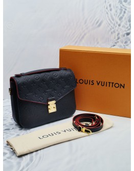 (LIKE NEW) LOUIS VUITTON METIS MIDNIGHT BLUE MONOGRAM EMPREINTE LEATHER FLAP BAG WITH REMOVABLE STRAP -FULL SET-