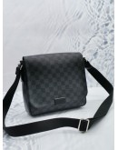 (LIKE NEW) LOUIS VUITTON DISTRICT PM MESSENGER FLAP BAG IN BLACK DAMIER GRAPHITE CANVAS 