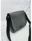 (LIKE NEW) LOUIS VUITTON DISTRICT PM MESSENGER FLAP BAG IN BLACK DAMIER GRAPHITE CANVAS 