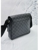 (LIKE NEW) LOUIS VUITTON DISTRICT PM MESSENGER FLAP BAG IN BLACK DAMIER GRAPHITE CANVAS 