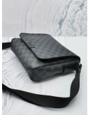 (LIKE NEW) LOUIS VUITTON DISTRICT PM MESSENGER FLAP BAG IN BLACK DAMIER GRAPHITE CANVAS 