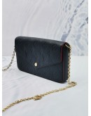 LOUIS VUITTON FELICIE NAVY BLUE MONOGRAM EMPREINTE LEATHER CROSSBODY BAG 