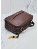 BRAUN BUFFEL BROWN LEATHER DUAL COMPARTMENT CROSSBODY BAG 