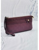 GUCCI BURGUNDY GUCCISSIMA LEATHER ZIPPED POUCH 