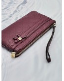 GUCCI BURGUNDY GUCCISSIMA LEATHER ZIPPED POUCH 