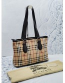 BURBERRY BROWN / BEIGE HAYMARKET NOVA CHECK CANVAS REGENT TOTE SHOULDER BAG