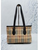 BURBERRY BROWN / BEIGE HAYMARKET NOVA CHECK CANVAS REGENT TOTE SHOULDER BAG