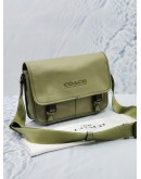 (LIKE NEW) 2024 COACH MOSS COLOR SOFT CALF LEATHER LEAGUE MESSENGER FLAP BAG 