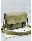 (LIKE NEW) 2024 COACH MOSS COLOR SOFT CALF LEATHER LEAGUE MESSENGER FLAP BAG 