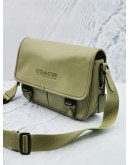 (LIKE NEW) 2024 COACH MOSS COLOR SOFT CALF LEATHER LEAGUE MESSENGER FLAP BAG 