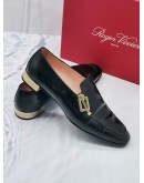 ROGER VIVIER ZIP LOAFER BLACK PATENT LEATHER SIZE 37 1/2 -FULL SET-