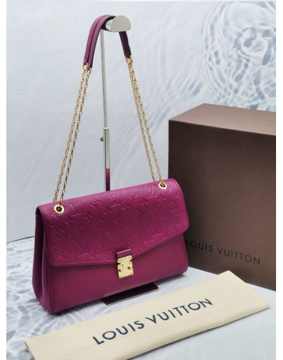 LOUIS VUITTON SAINT GERMAIN MM FLAP BAG  MONOGRAM EMPREINTE LEATHER IN PURPLE PINK -FULL SET-