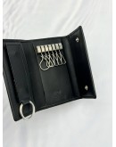 AIGNER 6 KEY HOLDER IN BLACK CALFSKIN LEATHER