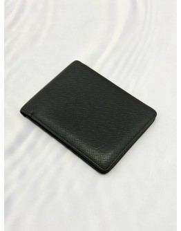 LOUIS VUITTON MULTIPLE WALLET IN BLACK TAIGA LEATHER 