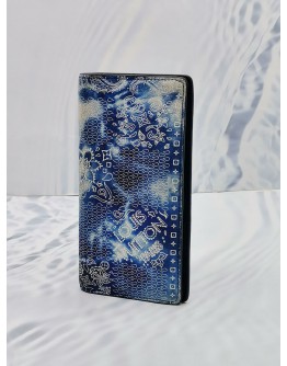 LOUIS VUITTON PORTEFEUILLE BRAZZA LONG WALLET IN MONOGRAM BLUE BANDANA 