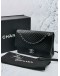 (LIKE NEW) CHANEL LARGE CC BLACK CHEVRON QUILTED LEATHER CROSSBODY FLAP BAG YEAR 2016 -FULL SET-
