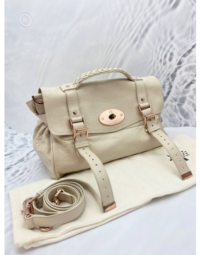 (LIKE NEW) MULBERRY ALEXA CREAM COLOUR WITH ROSE GOLD HARDWARE BAG 