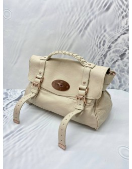 (LIKE NEW) MULBERRY ALEXA CREAM COLOUR WITH ROSE GOLD HARDWARE BAG 