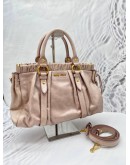 MIU MIU IN ROSE PINK COLOUR RUFFLE LEATHER WITH GOLD HARDWARE CROSSBODY /SHOULDER BAG