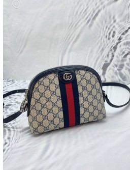 GUCCI OPHIDIA SMALL CROSSBODY BAG IN BLUE GG SUPREME CANVAS & LEATHER