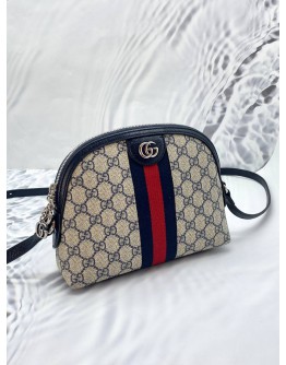 GUCCI OPHIDIA SMALL CROSSBODY BAG IN BLUE GG SUPREME CANVAS & LEATHER