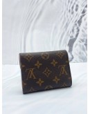 (LIKE NEW) LOUIS VUITTON VICTORINE WALLET IN BROWN MONOGRAM CANVAS & ROSE BALLERINE PINK COWHIDE LEATHER