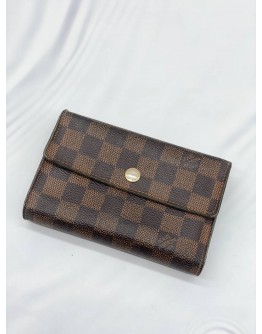 LOUIS VUITTON TRI-FOLD WALLET IN BROWN DAMIER EBENE CANVAS