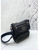 TUMI KERBY CROSSBODY BAG IN BLACK CANVAS & LEATHER