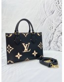 (LIKE NEW) LOUIS VUITTON ON THE GO PM IN BLACK BEIGE MONOGRAM EMPREINTE LEATHER
