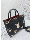 (LIKE NEW) LOUIS VUITTON ON THE GO PM IN BLACK BEIGE MONOGRAM EMPREINTE LEATHER