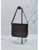 LOUIS VUITTON BROWN DAMIER EBENE CANVAS TROUSSE SHOULDER POUCH