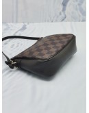 LOUIS VUITTON BROWN DAMIER EBENE CANVAS TROUSSE SHOULDER POUCH