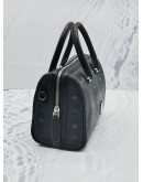 MCM ESSENTIAL SMALL BOSTON HANDLE BAG BLACK VISETOS CANVAS 