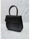 SALVATORE FERRAGAMO VINTAGE TOP HANDLE DARK BROWN FLAP BAG