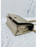 (LIKE NEW) CHRISTIAN DIOR MEDIUM DIORAMA SHINY GOLD METALLIC CANNAGE LEATHER CROSSBODY BAG