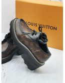 LOUIS VUITTON MONOGRAM CANVAS / BLACK BEAUBOURG PLATFORM DERBY SIZE 38 