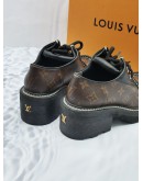 LOUIS VUITTON MONOGRAM CANVAS / BLACK BEAUBOURG PLATFORM DERBY SIZE 38 