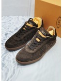 (UNUSED) TOD'S BROWN SUEDE LEATHER SNEAKERS SIZE 9 -FULL SET-