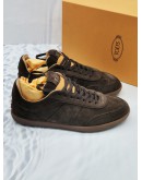 (UNUSED) TOD'S BROWN SUEDE LEATHER SNEAKERS SIZE 9 -FULL SET-