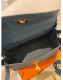 (LIKE NEW) 2018 HERMES KELLY 28 VERT CYPRESS TOGO LEATHER GOLD HARDWARE 